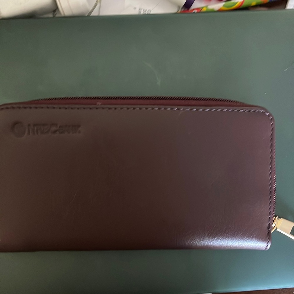 Burgundy leather wallet